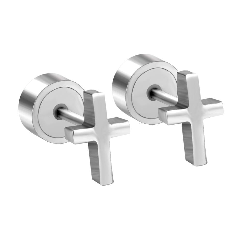 ASON Gold Color Cross Earring Fashion Jewelry for Women Men Stainless Steel Priecing Stud Earring Christmas Gift Party asonjewelry